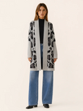 Lisette | Long Leopard Print Knit Cardigan