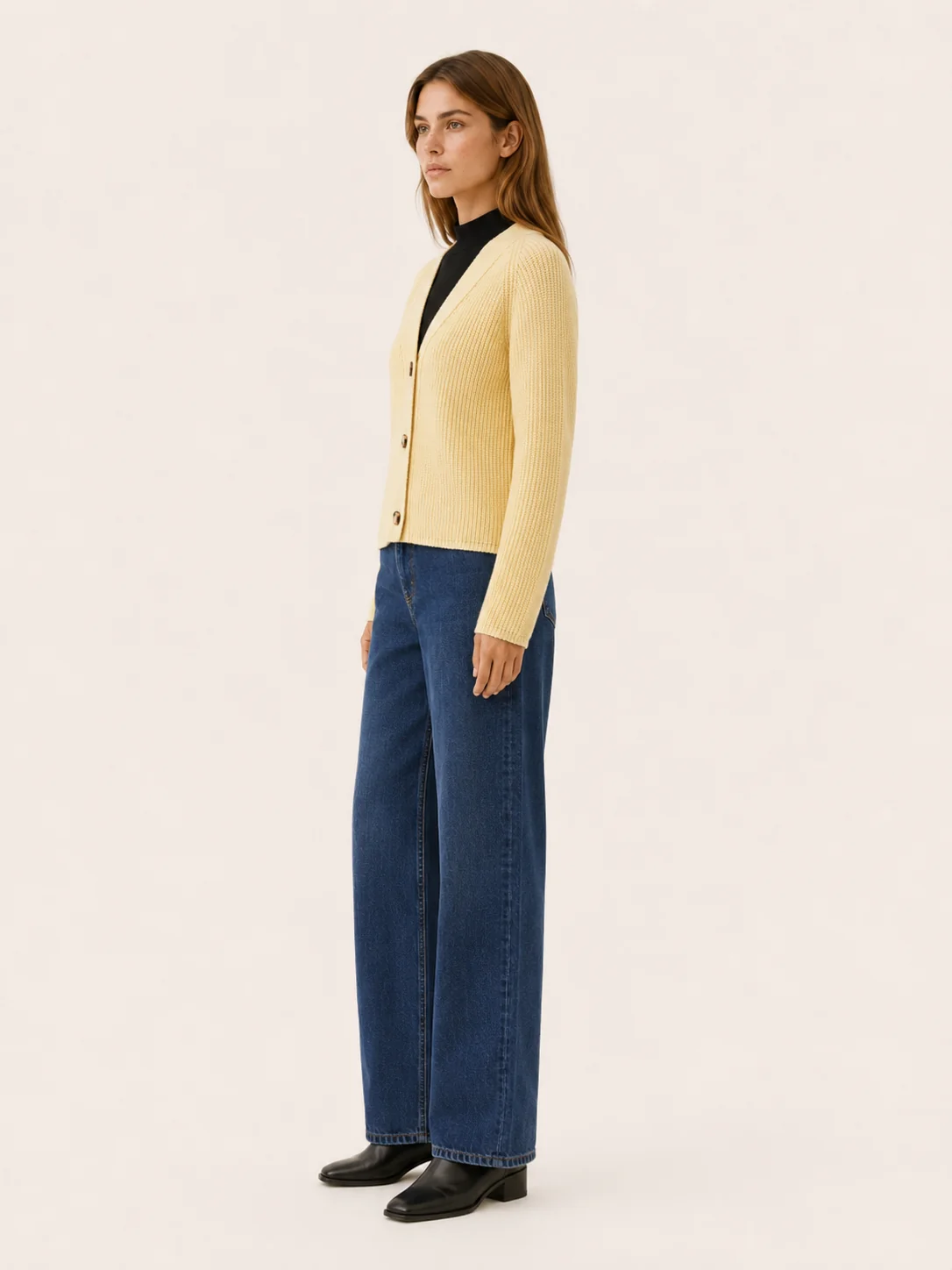 Lysandra | Classic Ribbed V-Neck Button Cardigan